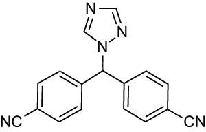Молекулна структура на Letrozole Летрозол Femara