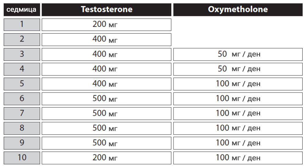 Стероиден цикъл с Testosterone/Anadrol
